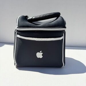 Apple Logo Employee Merch Insulated Lunch Bag Black Soft Cooler Zip Case handle